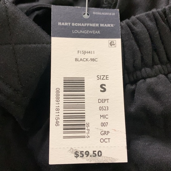 Hart Schaffner Marx New With Tags Loungewear Drawstring 100%Cotton Size Small - Picture 7 of 11